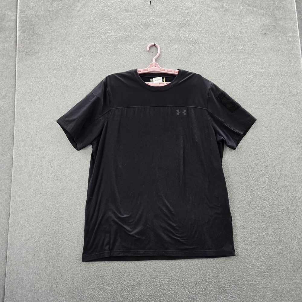 Under Armour Men Shirt LG/G‎ Black Activewear Logo Loose Short Sleeve